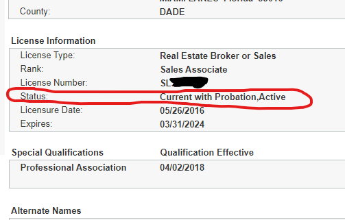 dbpr florida real estate license status 2